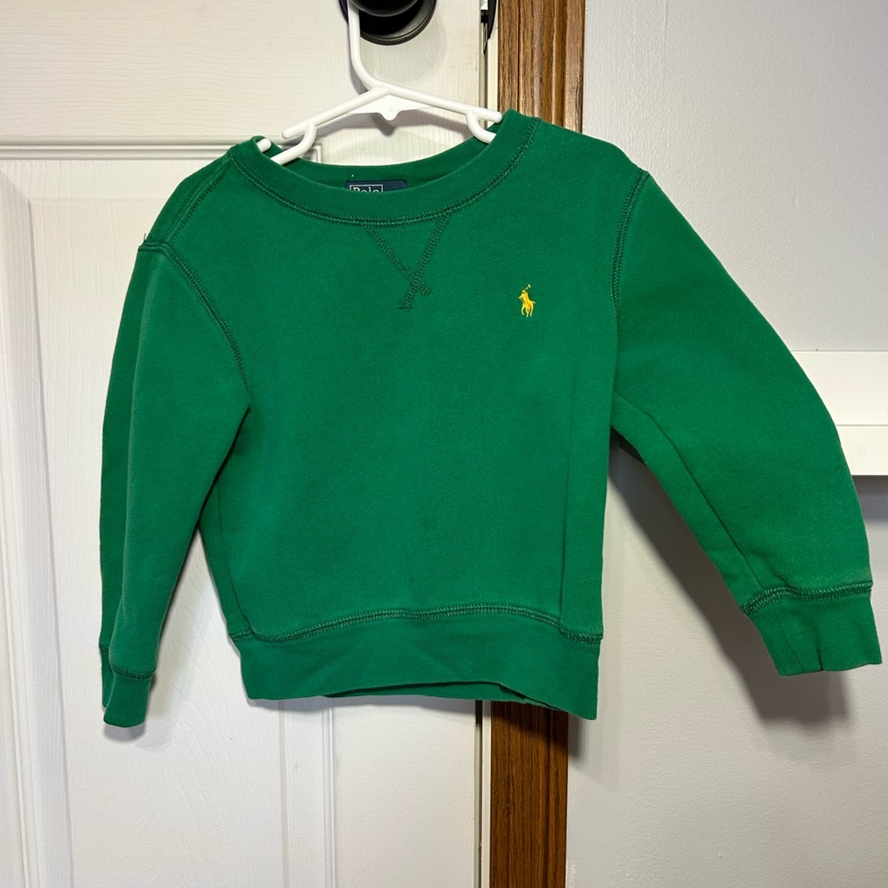 Polo by Ralph Lauren Kids Green Sweatshirt with Yellow Logo